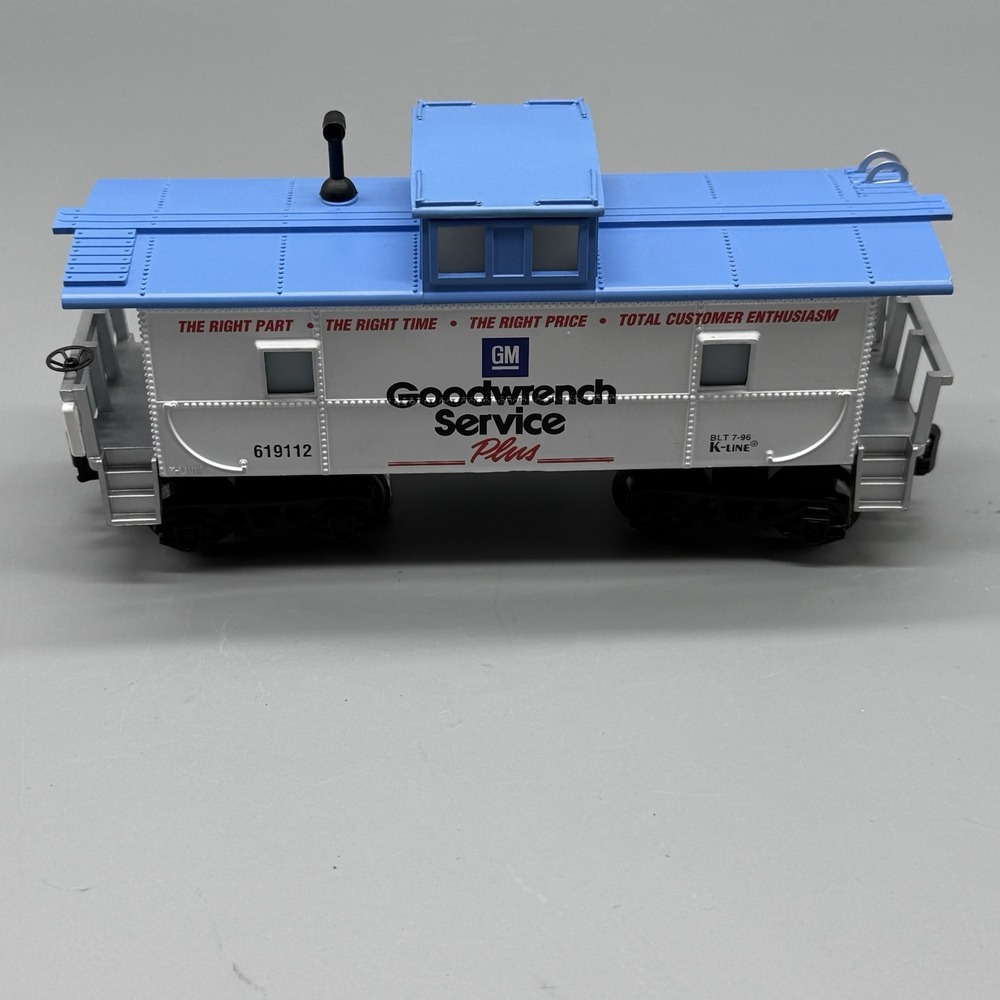 K-Line 619112 GM Goodwrench Service Plus Lighted Caboose O Gauge Untested